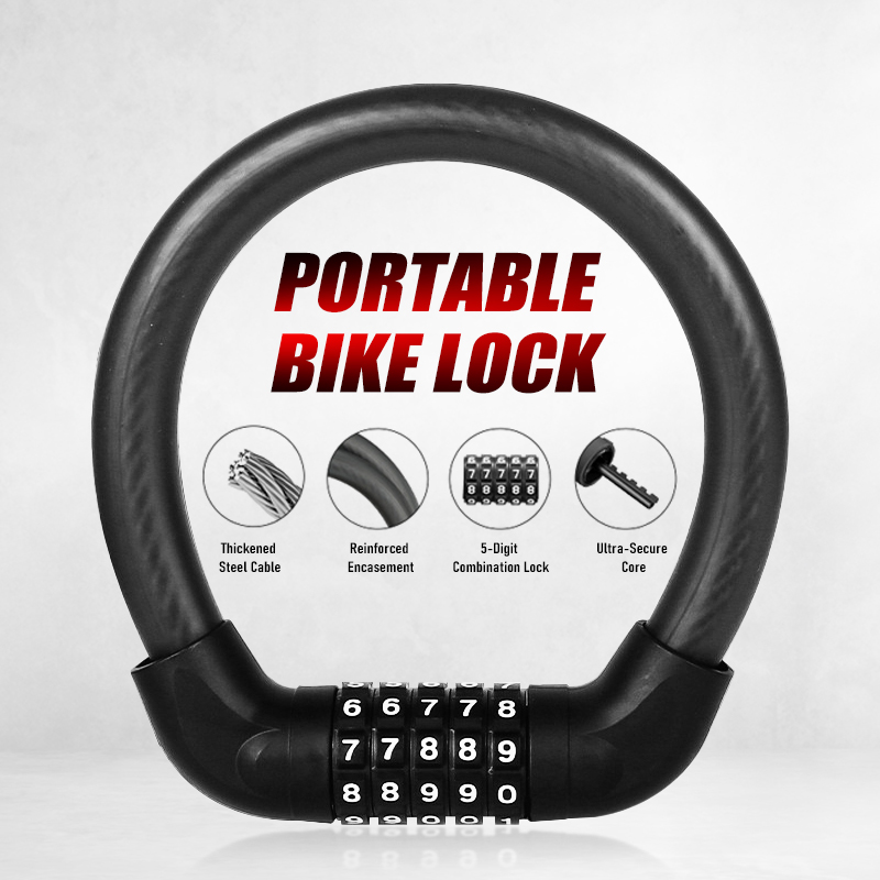U Lock Heavy Duty - 5 Haneli Kombinasyon Bisiklet Kilidi -