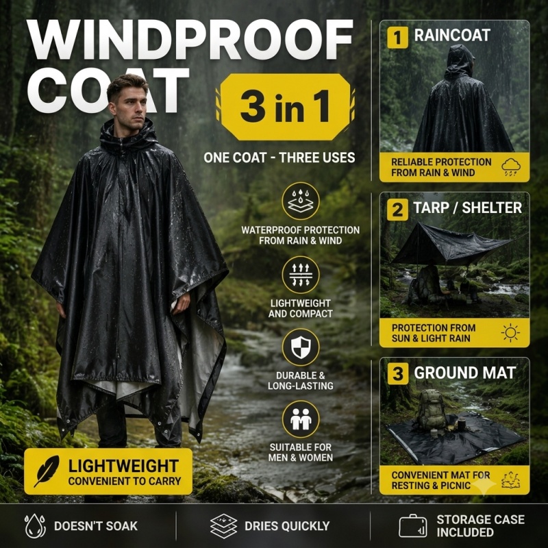 Cycling Rain Jacket Commute - Yetişkinler için Kapüşonlu Yağmurluk, Su Geçirmez